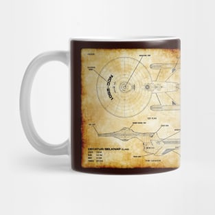 Parchment Showing U.S.S. Belknap Star Ship Mug